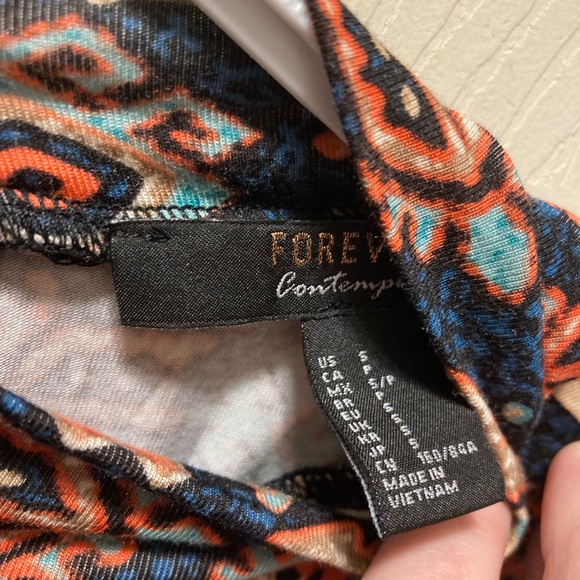 3/20 forever 21 pattern collar neck dress small - Picture 3 of 4